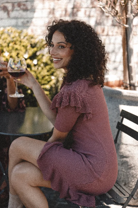 Women's Spaghetti Strap Mini Dress-Tru Knitted Mini Dress - Sienna