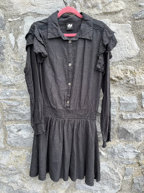 Women's Black Lace Dress-Charcoal dress  12y (152cm)