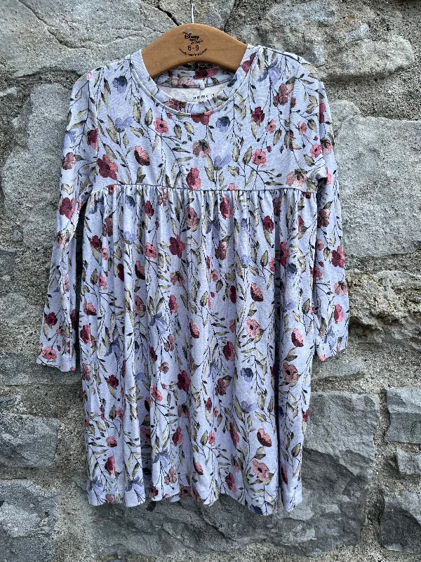 Women's Mini Dress-Floral blue dress  2-3y (92-98cm)