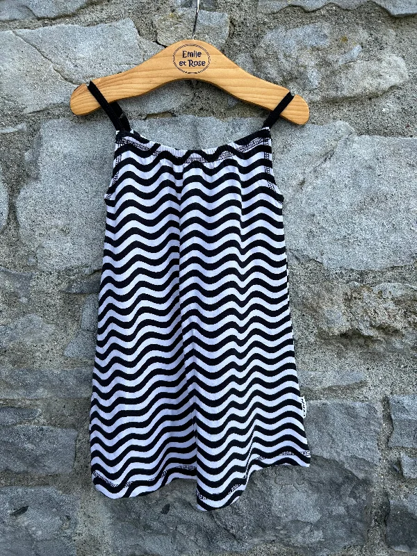 Women's Ruffle Hem Dress-Waves summer dress  2y (92cm)