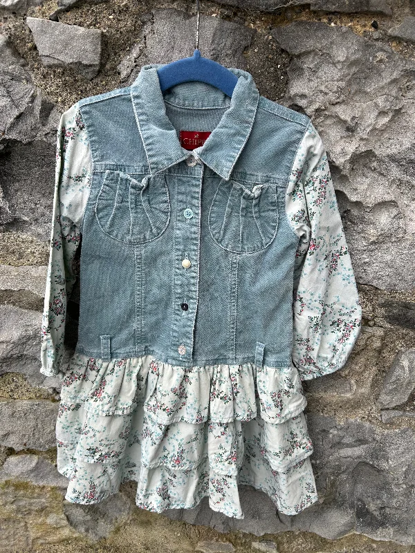Women's Wrap V-neck Dress-Y2K floral dress  2-3y (92-98cm)