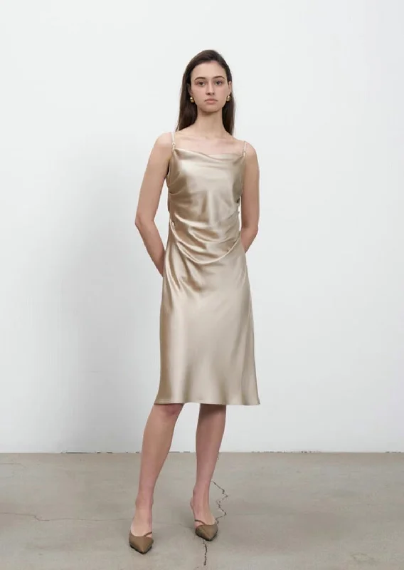 Slip Dress for Birthday Party -Sexy White Slip Dress for Party -SS12 - Victoria Satin Slip Dress