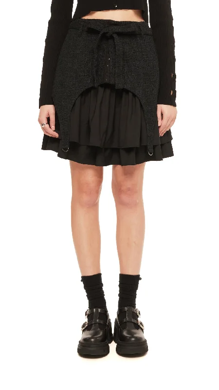 Women's Embellished Fringe Mini Dress-Side Cut Out Mini Skirt