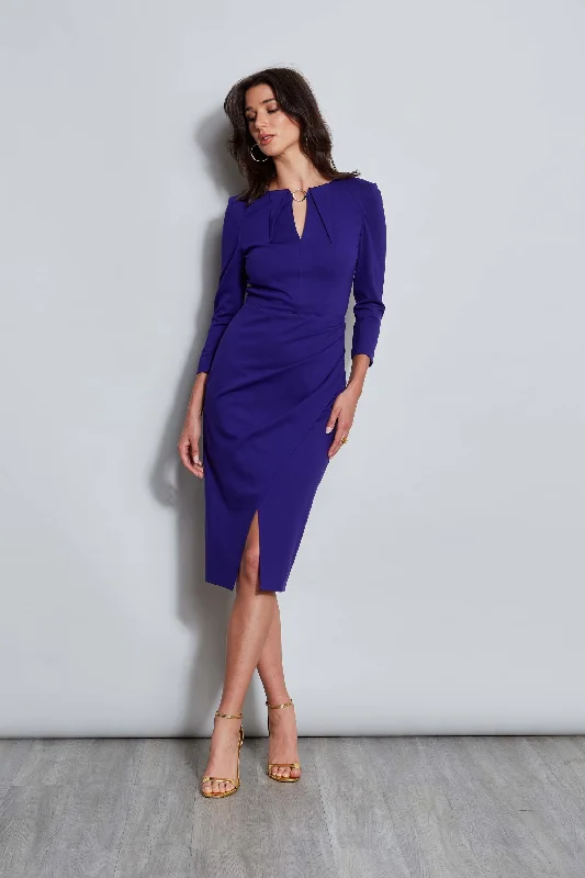Wrap Dress with High Neckline -Wrap Dress with Butterfly Sleeves -Keyhole Ring Wrap Dress Wrap Dress with High Neckline -Wrap Dress with Butterfly Sleeves -Keyhole Ring Wrap Dress
