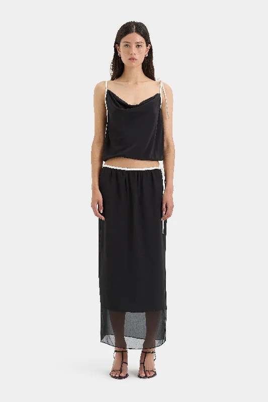 Women's V-neck Lace Midi Dress-Adrienne Midi Skirt