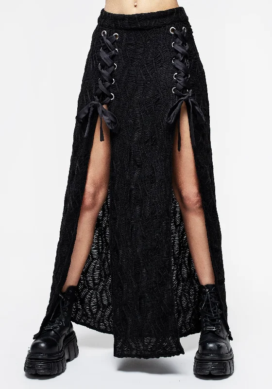 Women's Silk Slip Maxi Dress-Agitate Textured Jersey Split Maxi Skirt