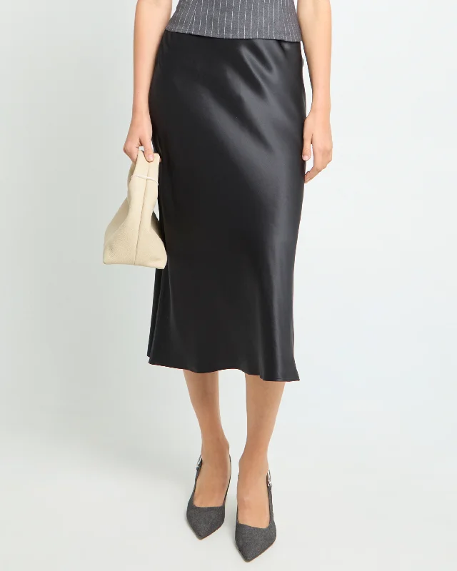 Women's Bohemian Styled Midi Dress-Alaia Silk Midi Skirt