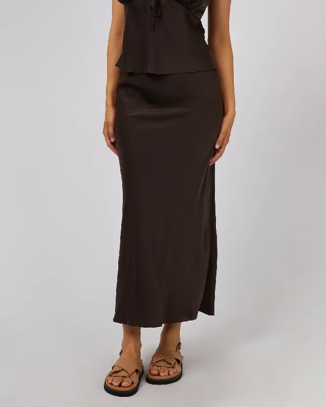 Women's Oversized Maxi Dress-All About Eve Aire Maxi Skirt Brown
