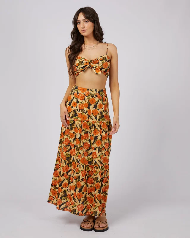Women's Flared Sleeve Maxi Dress-All About Eve Margot Floral Maxi Skirt