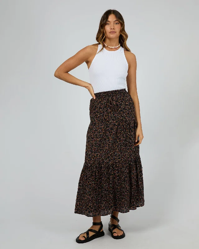 Women's Silk Floral Maxi Dress-All About Eve Pip Maxi Skirt Print
