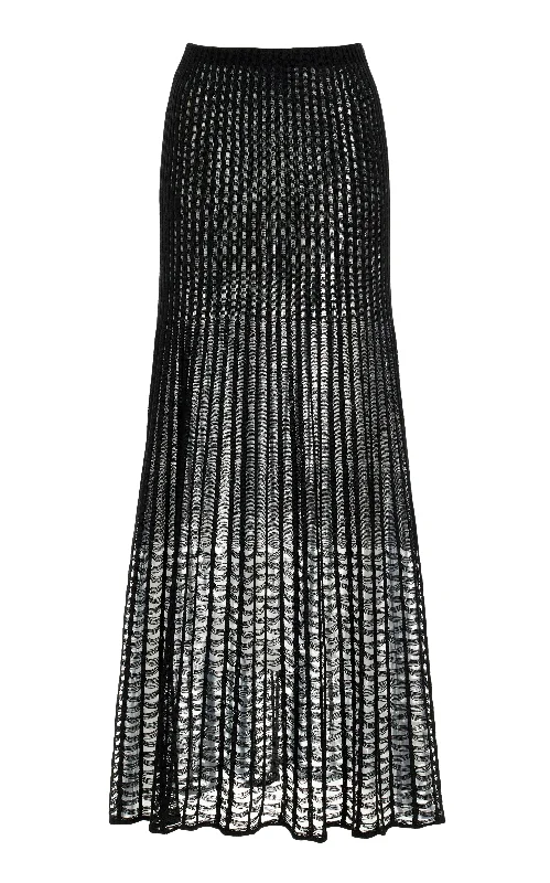 Women's Floor-length Maxi Dress-Althea Knit Maxi Skirt in Black Shappe Silk