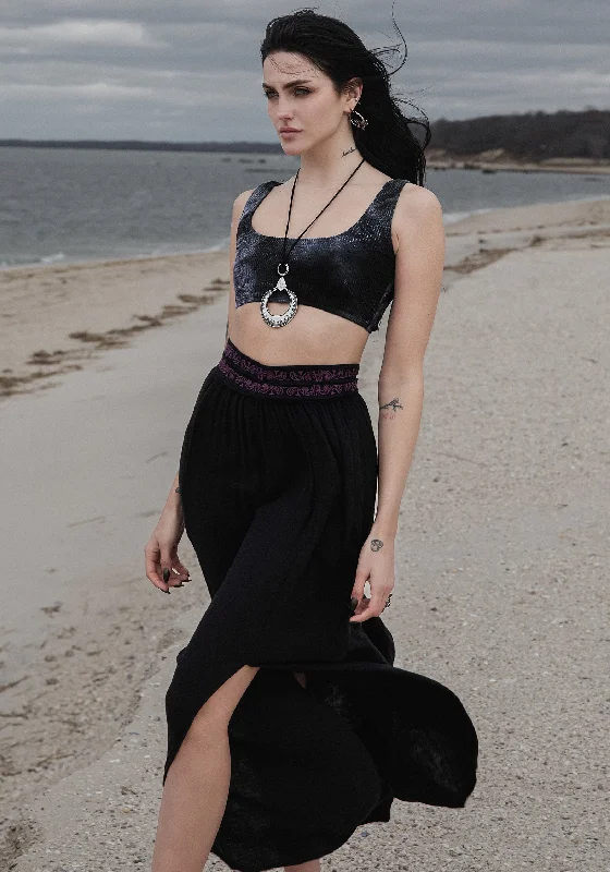 Women's Bodycon Maxi Dress-Amatorium Embroidered Cotton Maxi Skirt