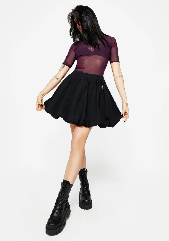 Women's Polka Dot Bodycon Mini Dress-Aranya Puff Micro Mini Skirt