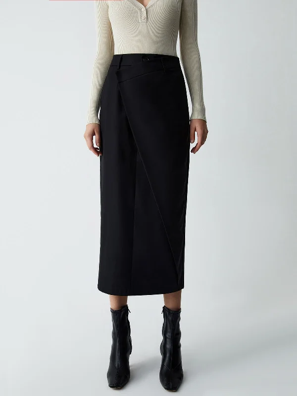Women's Empire Waist Maxi Dress-BerryBetty - Asymmetric Layer Maxi Skirt