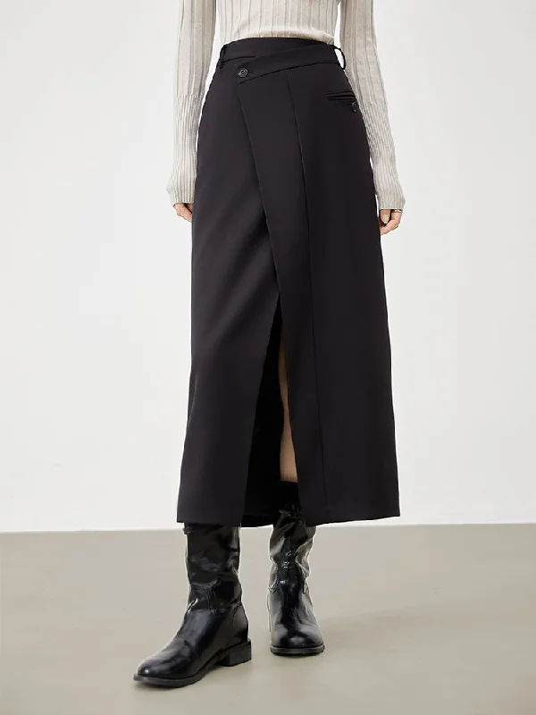 Women's Floral Maxi Dress-BerryBetty - Asymmetric Layer Wrap Maxi Skirt