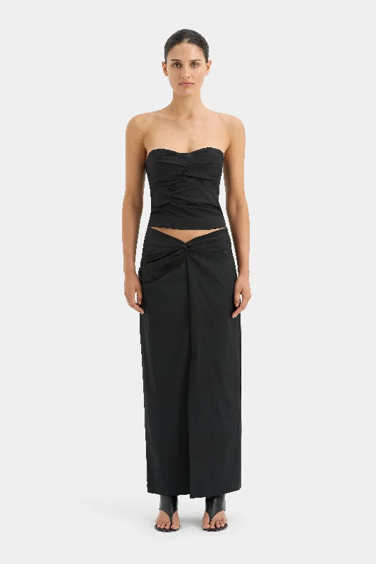 Women's Front Knot Midi Dress-Azul Twist Midi Skirt