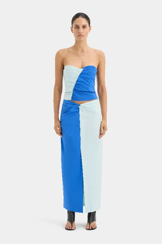 Women's Relaxed Fit Midi Dress-Azul Twist Midi Skirt