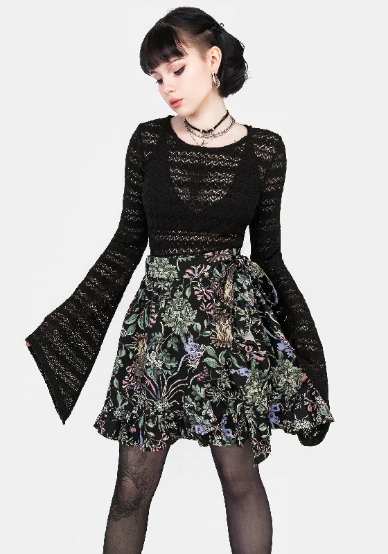 Women's Stretchable Bodycon Mini Dress-Beltane Frill Wrap Mini Skirt