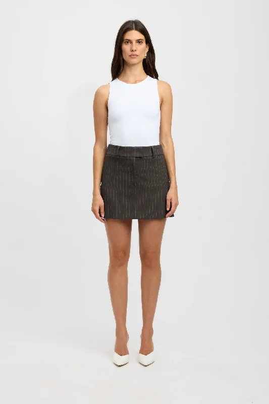 Women's Square Neck Mini Dress-Bergen Mini Skirt