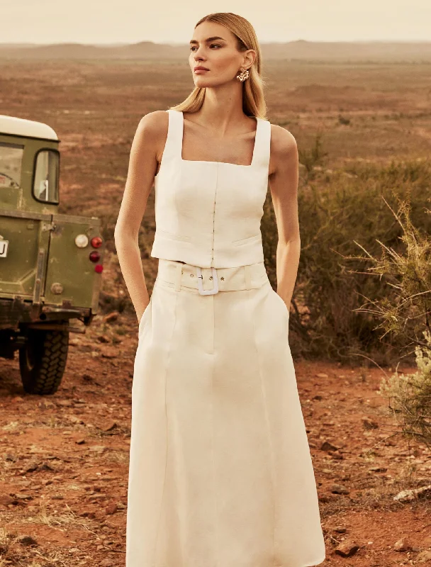 Women's Sleeveless Silk Maxi Dress-Brooklyn Maxi Skirt