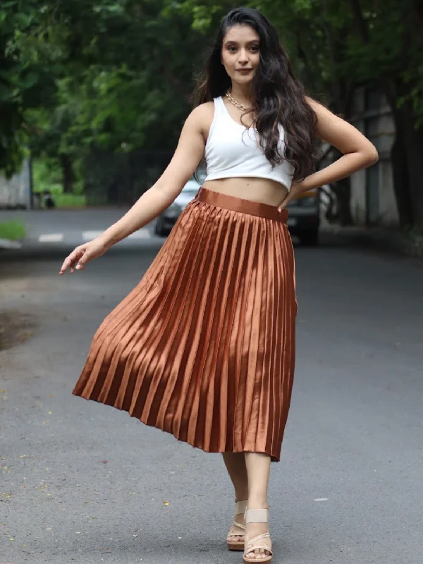 Women's Allover Floral Midi Dress-Pleated Midi Skirt