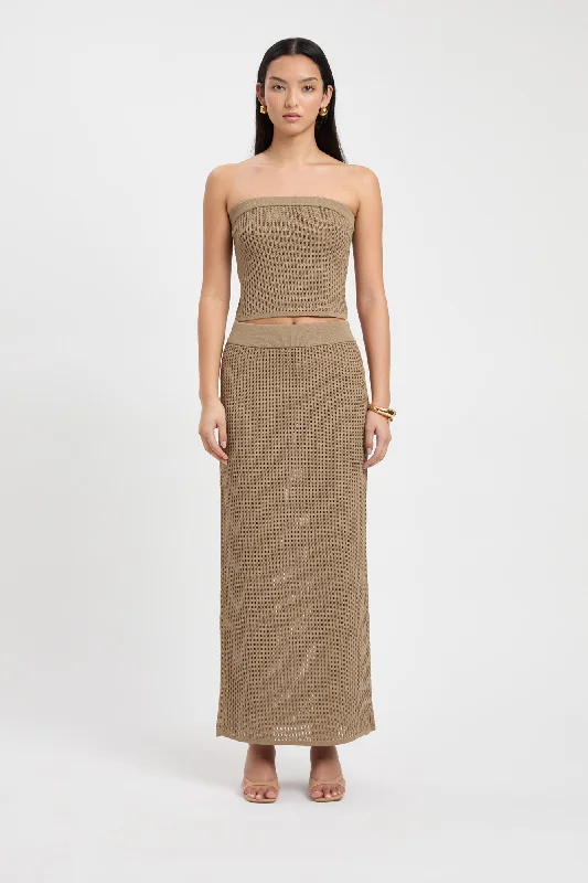 Women's Lace Capped Sleeve Maxi Dress-Cairo Maxi Skirt