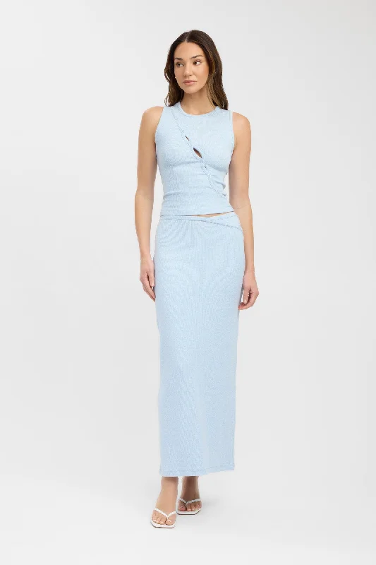 Women's Elastic Waist Maxi Dress-Carter Maxi Skirt