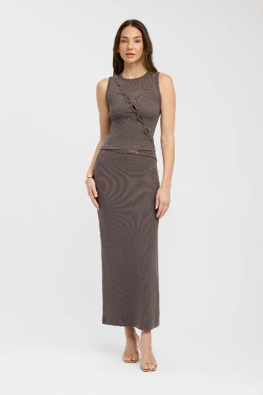 Women's Off-the-shoulder V-neck Maxi Dress-Carter Maxi Skirt