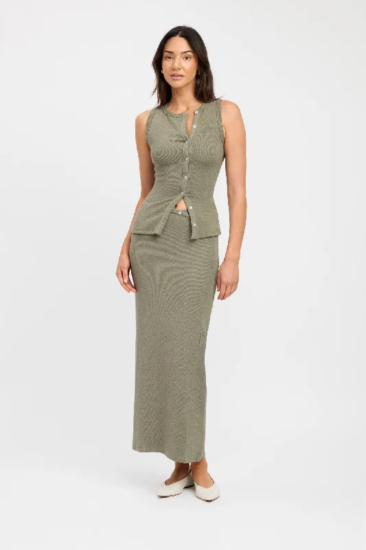 Women's Stretchy V-neck Maxi Dress-Carter Maxi Skirt