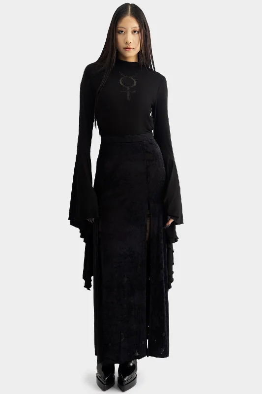 Women's V-neck Chiffon Maxi Dress-Coma Star Maxi Skirt