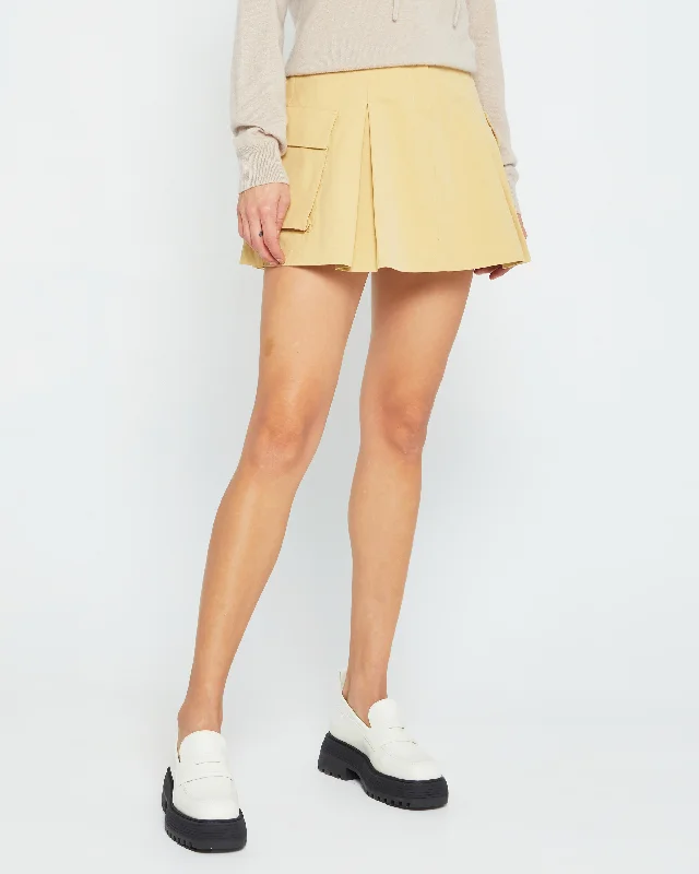 Women's Ruffled Sleeves Mini Dress-Corey Cargo Mini Skirt
