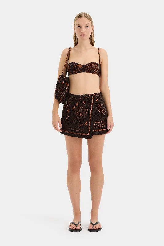 Women's Solid Fit-and-Flare Mini Dress-Dawn Wrap Mini Skirt