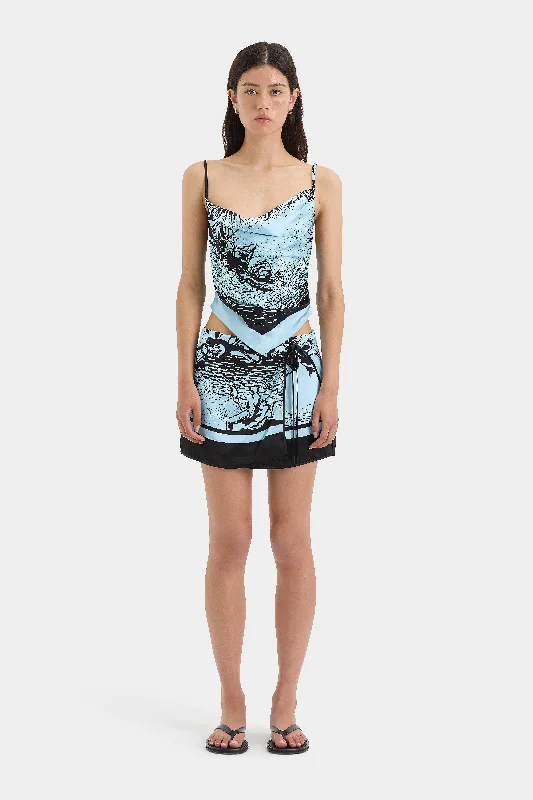 Women's Dress with Scallop Hem-Dreamwood Mini Skirt