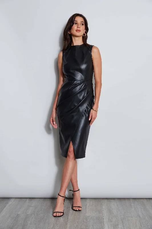 Wrap Dress for Spring and Summer Weddings -Long Sleeve Floral Wrap Dress -Vegan Leather Dart Wrap Dress Wrap Dress for Spring and Summer Weddings -Long Sleeve Floral Wrap Dress -Vegan Leather Dart Wrap Dress