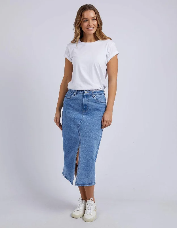 Women's Stylish Midi Dress with Pockets-Foxwood Scout Midi Skirt Mid Blue