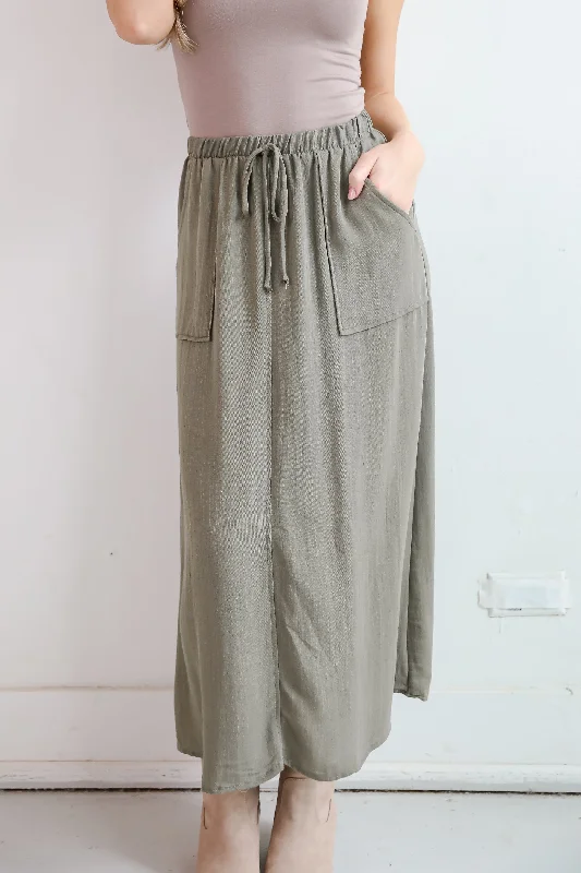 Women's Black Satin Maxi Dress-Glorious Invite Olive Maxi Skirt