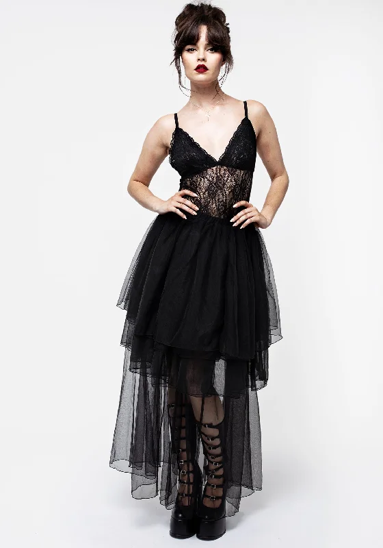 Women's Plus Size Maxi Dress-Headhunter Layered Tulle Maxi Skirt