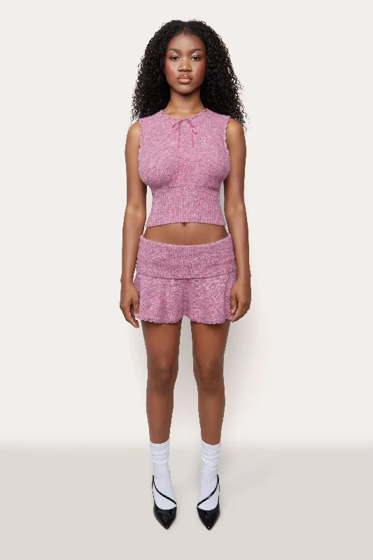 Women's Party Mini Dress-Heart Scallop Mini Skirt