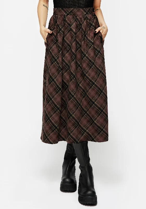 Women's Racerback Midi Dress-Hickory Check Midi Skirt