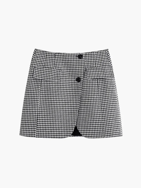 Women's Sheer Mesh Mini Dress-BerryBetty - Houndstooth Mini Skirt