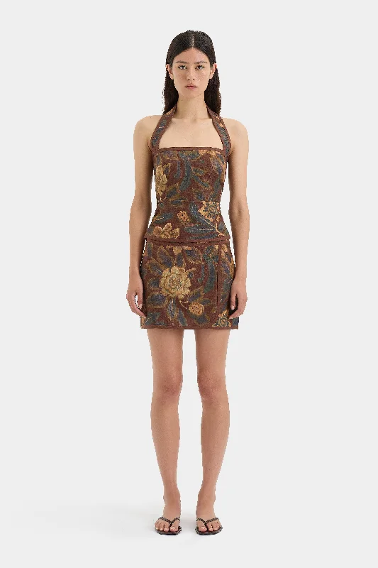 Women's Buttoned Pleated Mini Dress-Jerry Mini Skirt