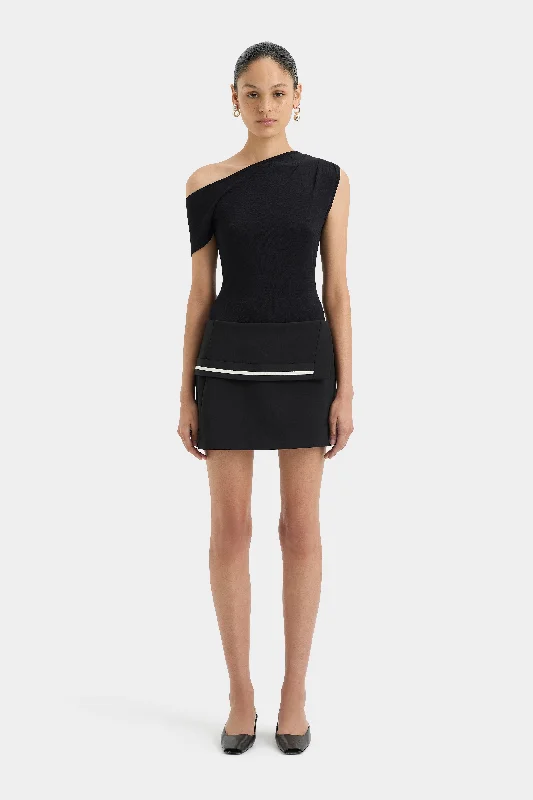 Women's Shoulder Bow Mini Dress-Laredo Mini Skirt