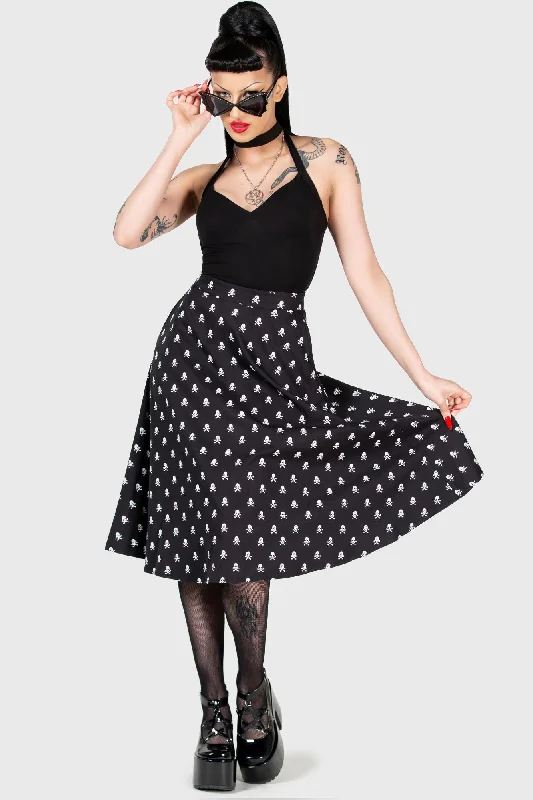 Women's Slim Fit Midi Dress-Lay Dead Midi Skirt