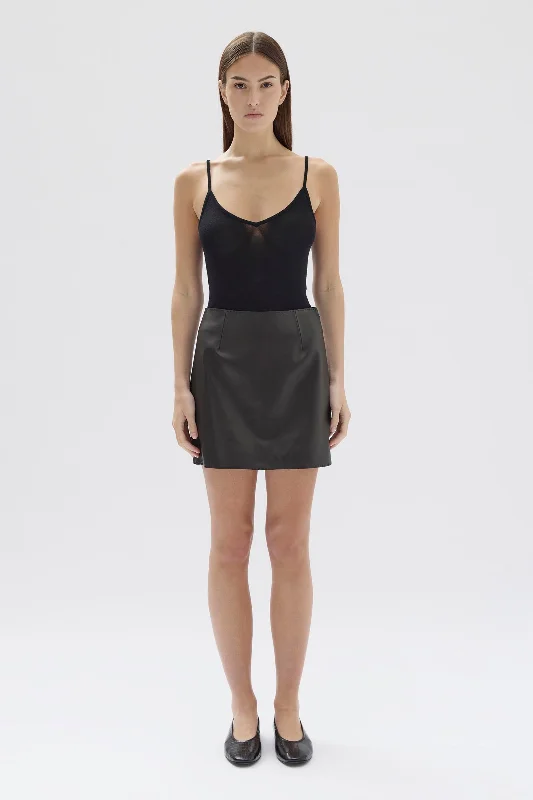 Women's Embellished Bodycon Mini Dress-Leather Mini Skirt