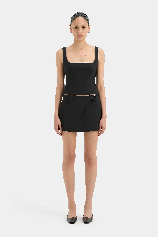Women's Mini Dress with Peplum-Leonardo Belted Mini Skirt