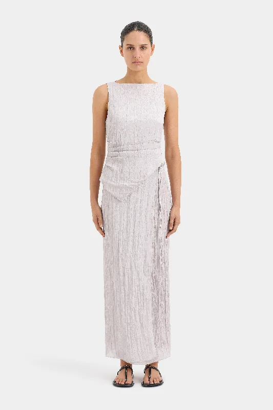Women's A-line Satin Midi Dress-Ligera Wrap Midi Skirt