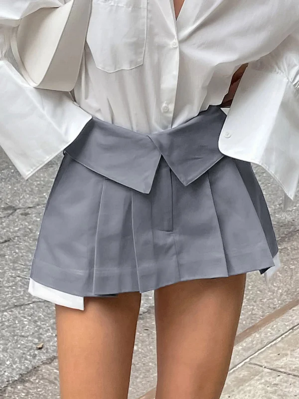 Women's Long Sleeve Velvet Mini Dress-BerryBetty - Live It Up Fold Over Pleat Mini Skirt Women's Long Sleeve Velvet Mini Dress-BerryBetty - Live It Up Fold Over Pleat Mini Skirt