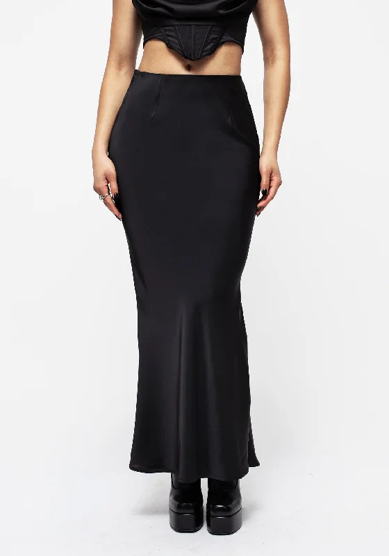 Women's Fitted Maxi Dress-Lorelei Satin Maxi Slip Skirt