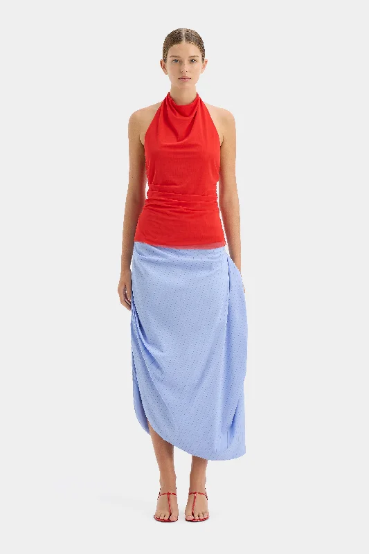 Women's Round Neck Midi Dress-Lori Midi Skirt