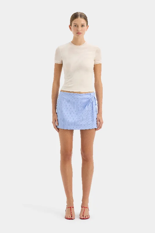Women's Round Neck Mini Dress-Lori Mini Skirt